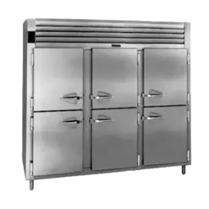 Top Mounted 3 Section Solid Half Door Reach-In Refrigerator